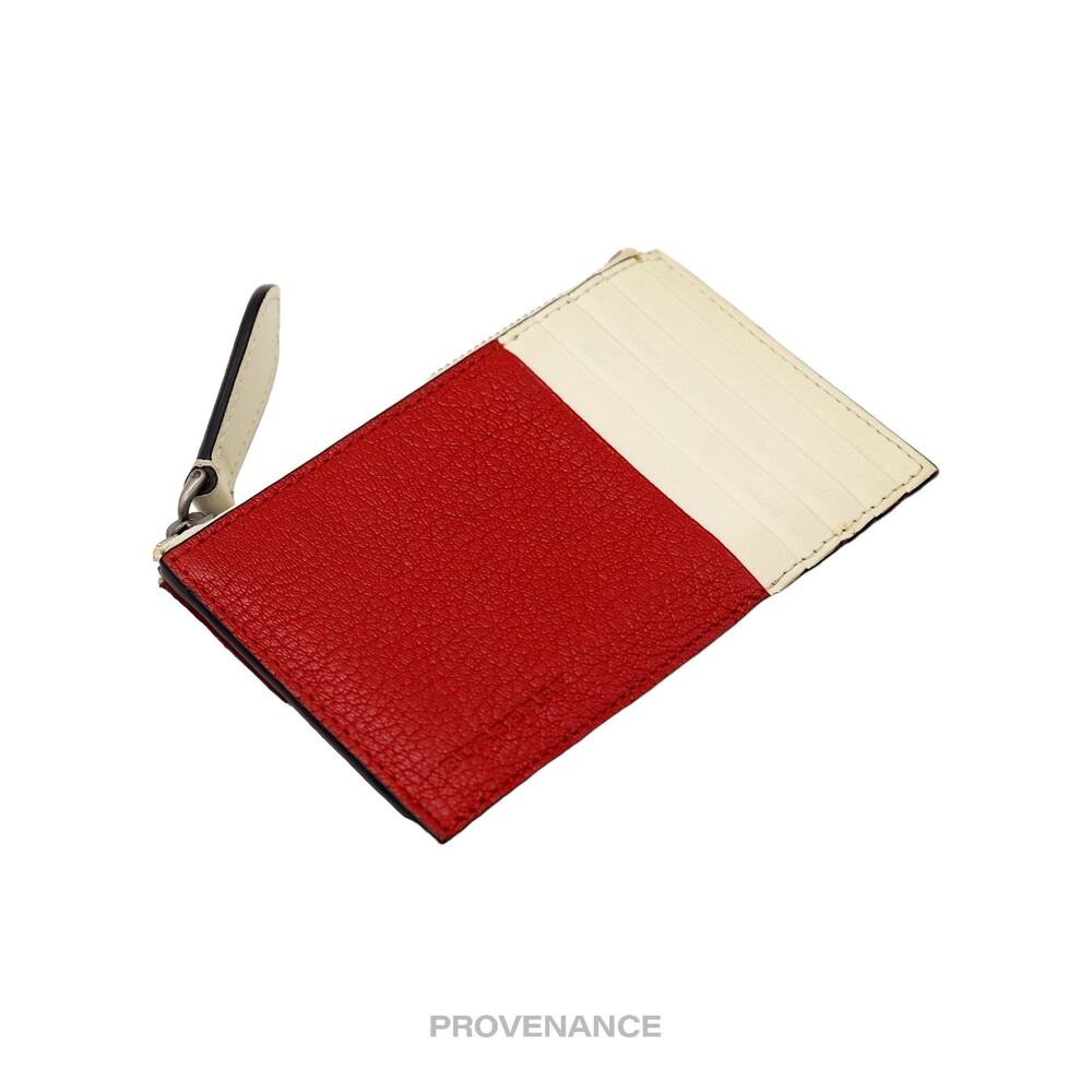 🔴 Burberry Two Tone Zip Card Wallet - Red/White - Picture 6 of 8